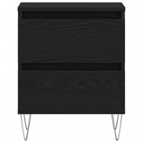 Sengeborde 2 stk sort eg 40x35x50 cm konstrueret træ