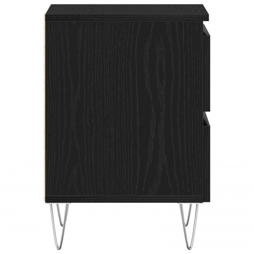 Sengeborde 2 stk sort eg 40x35x50 cm konstrueret træ