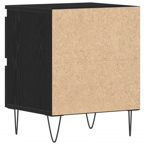 Sengeborde 2 stk sort eg 40x35x50 cm konstrueret træ