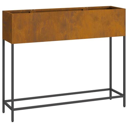 Hævet havebed 100x26x82 cm forvitret stål