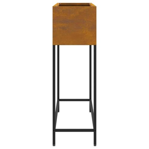 Hævet havebed 100x26x82 cm forvitret stål