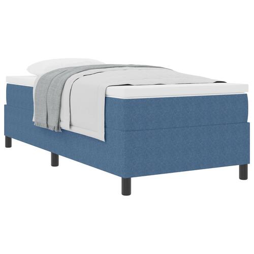 Boxspring seng med madras blå 90x200 cm velour stof