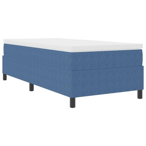 Boxspring seng med madras blå 90x200 cm velour stof