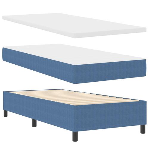 Boxspring seng med madras blå 90x200 cm velour stof