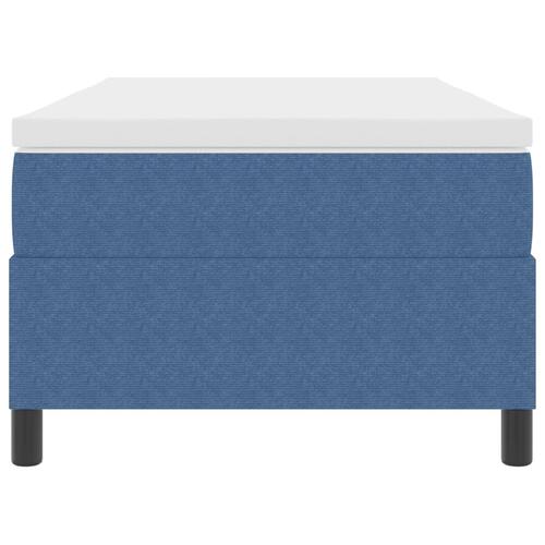 Boxspring seng med madras blå 90x200 cm velour stof