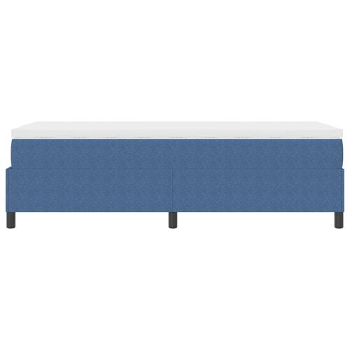 Boxspring seng med madras blå 90x200 cm velour stof
