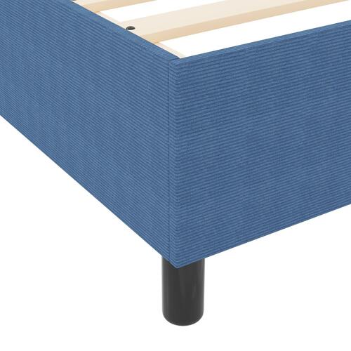 Boxspring seng med madras blå 90x200 cm velour stof