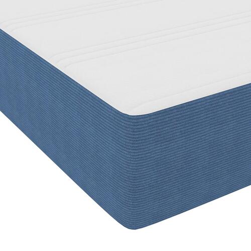 Boxspring seng med madras blå 90x200 cm velour stof