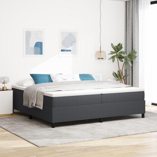 Box Spring Seng med Madras Mørkegrå 200x200 cm Corduroy Stof
