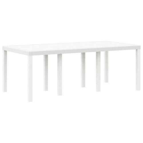 9 Delt Have Spisebordssæt Hvid Poly Rattan