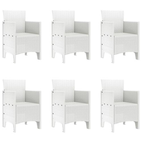 7 Deles Havemøbel Sæt Hvid Polyrattan