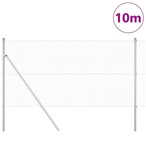 Svejset trådhegn med 7 stolper 1.4x10 m Galvaniseret stål