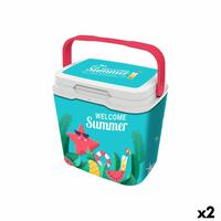 Transportabel Køleboks Aquapro Welcome Summer Multifarvet 25 L 38 x 29 x 39 cm (2 enheder)