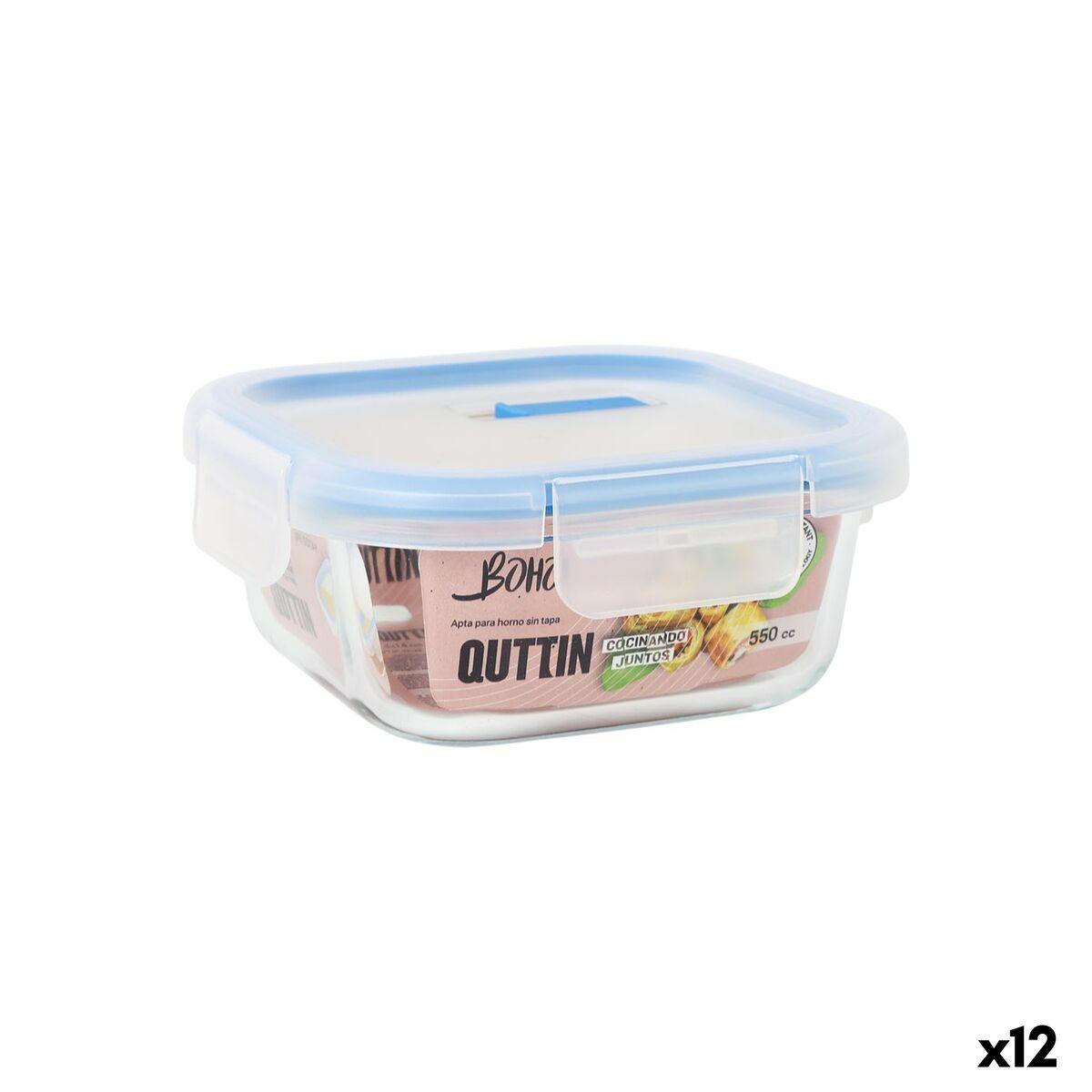 Quttin Boho hermetisk madkasse - gennemsigtig 550 ml (12 stk.)