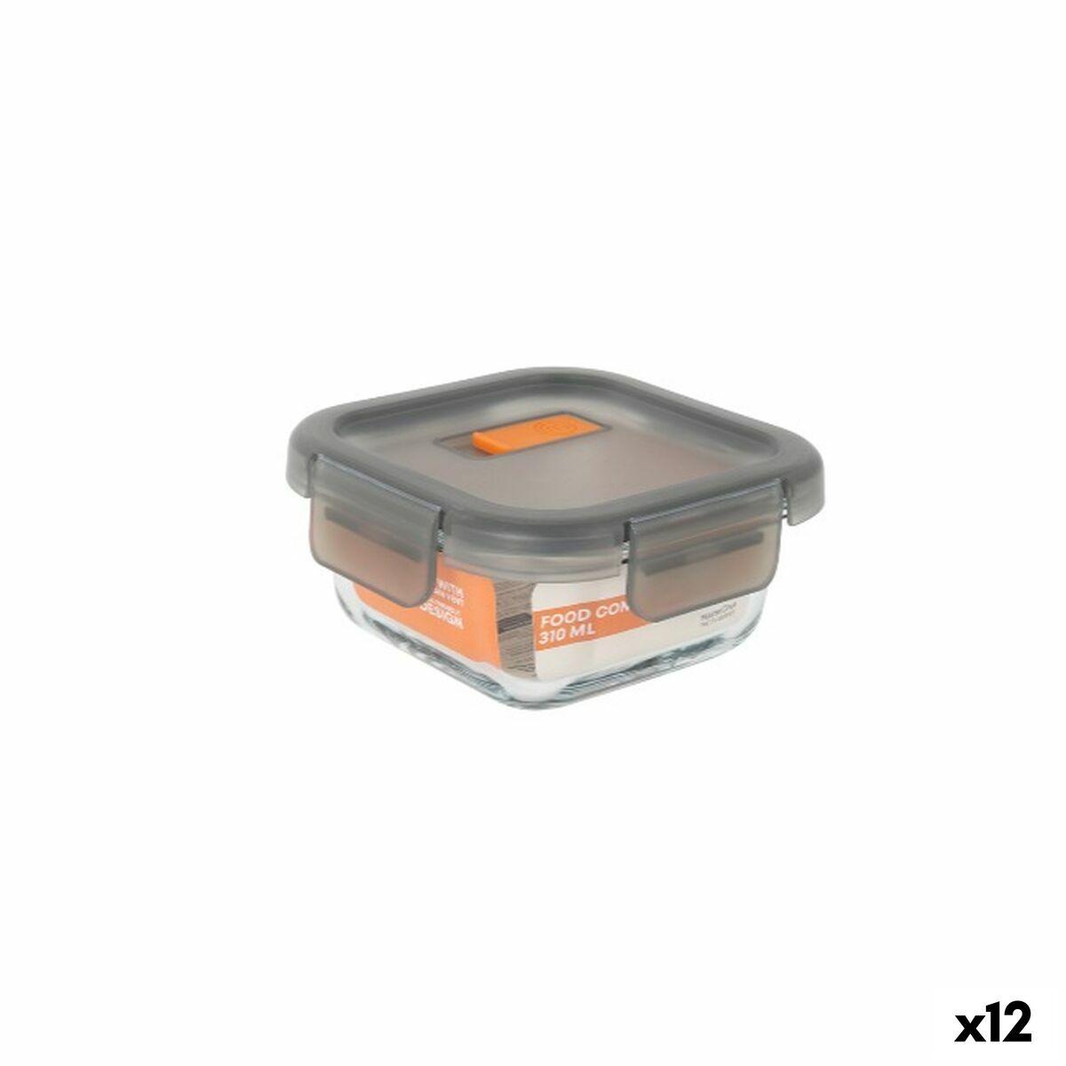 MasterChef hermetisk madkasse - grå, gennemsigtig, firkantet 310 ml (12 stk.)