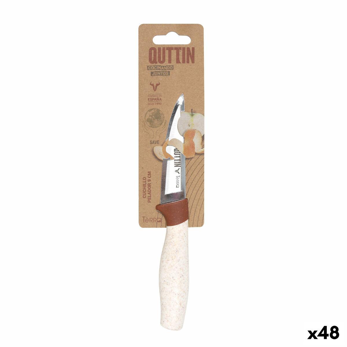 Quttin Terra skrællekniv - brun/sølv, rustfrit stål, 9 cm (48 stk)