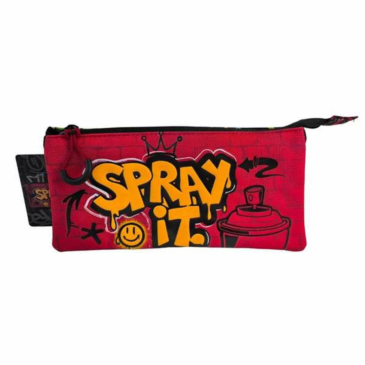 Toybags tredobbelt penalhus Grafitti - 11 × 23 × 5 cm