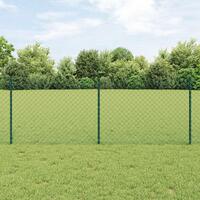 Kædehegn med 10 U-poster Grøn 0.8x10 m Stål