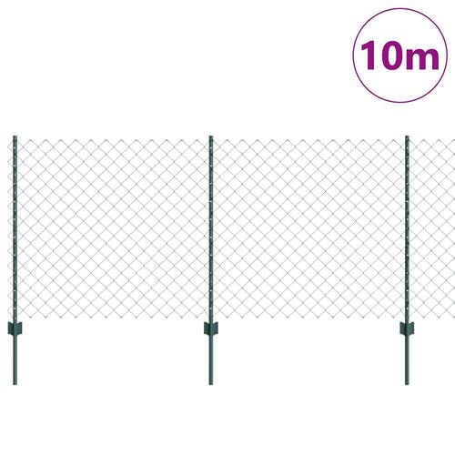 Kædehegn med 10 U-stations Grøn 1x10 m Stål