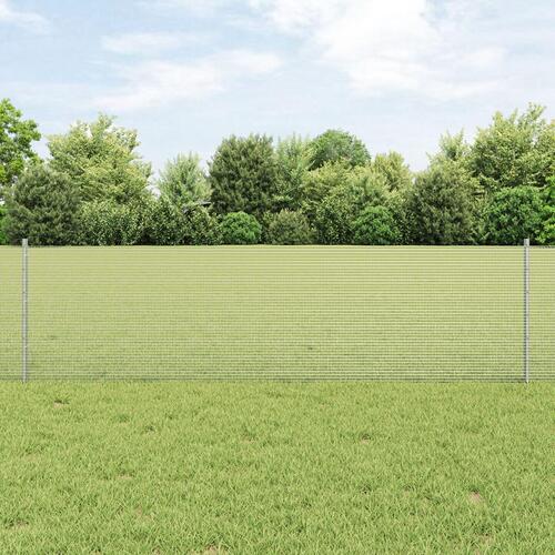 Welded Wire Fence med 5 U-poster Sølv 0.6x10 m Stål