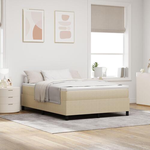Box Spring seng med madras lysegrøn grå 140x200 cm Kordstof