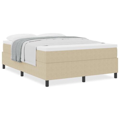 Box Spring seng med madras lysegrøn grå 140x200 cm Kordstof