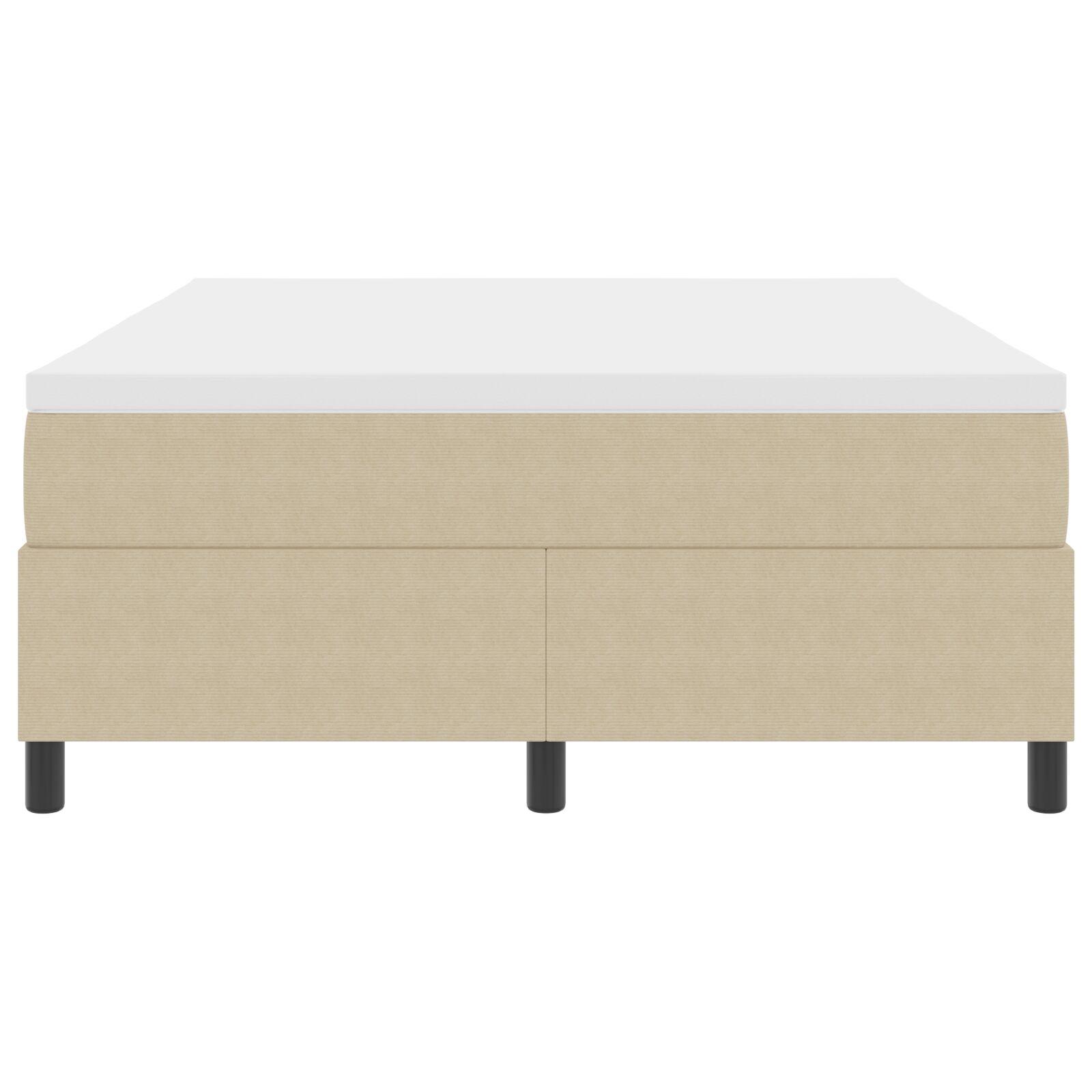 Box Spring seng med madras lysegrøn grå 140x200 cm Kordstof