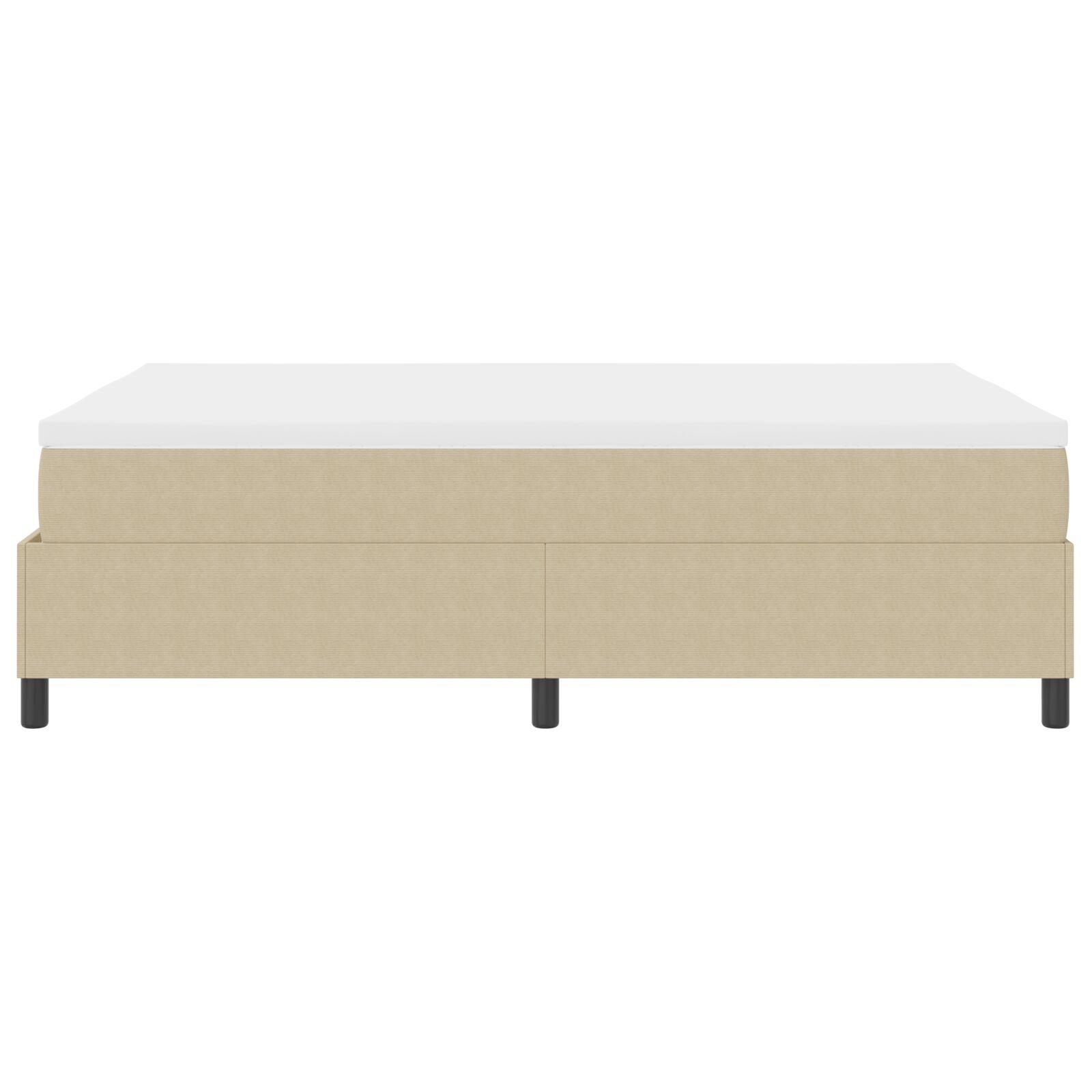 Box Spring seng med madras lysegrøn grå 140x200 cm Kordstof