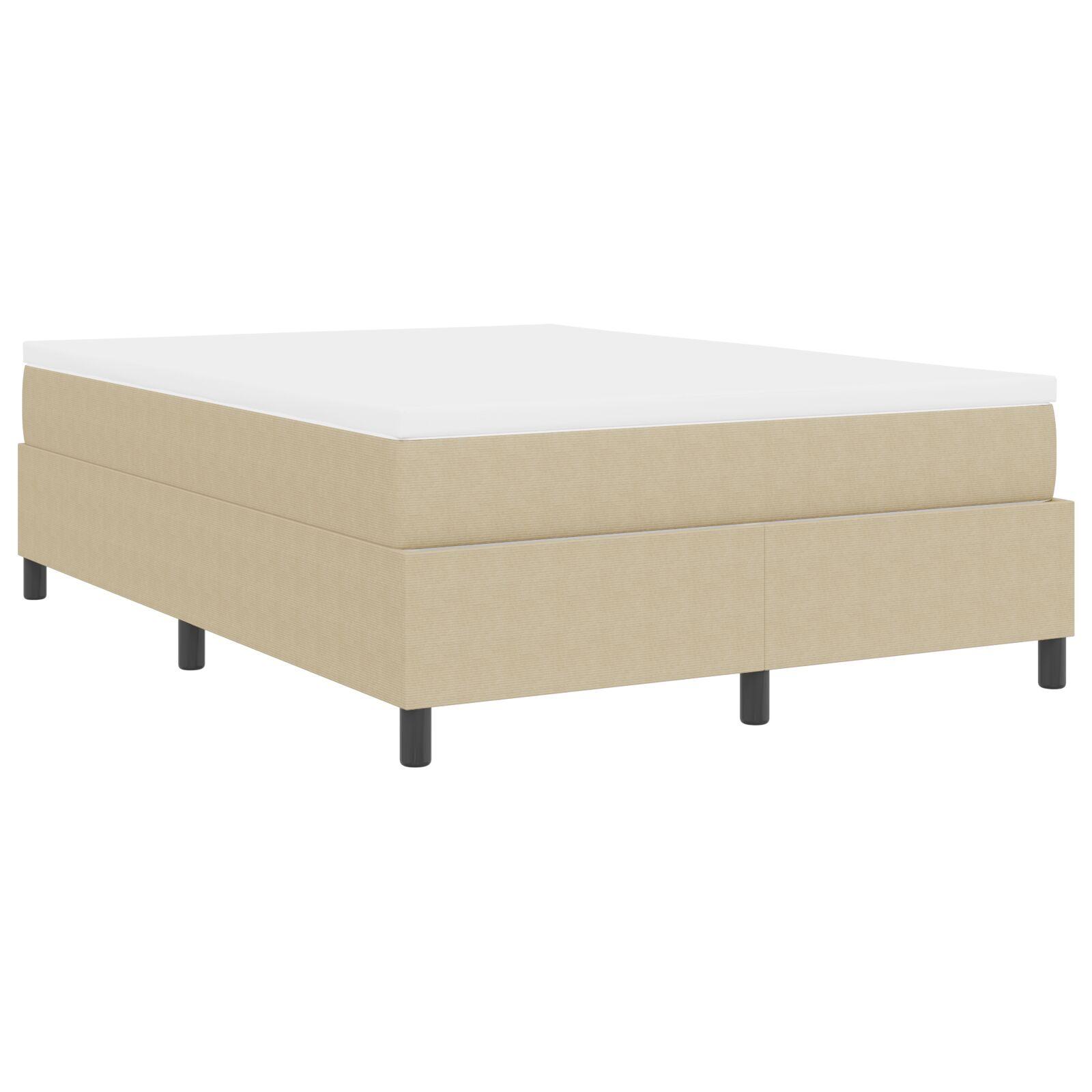 Box Spring seng med madras lysegrøn grå 140x200 cm Kordstof