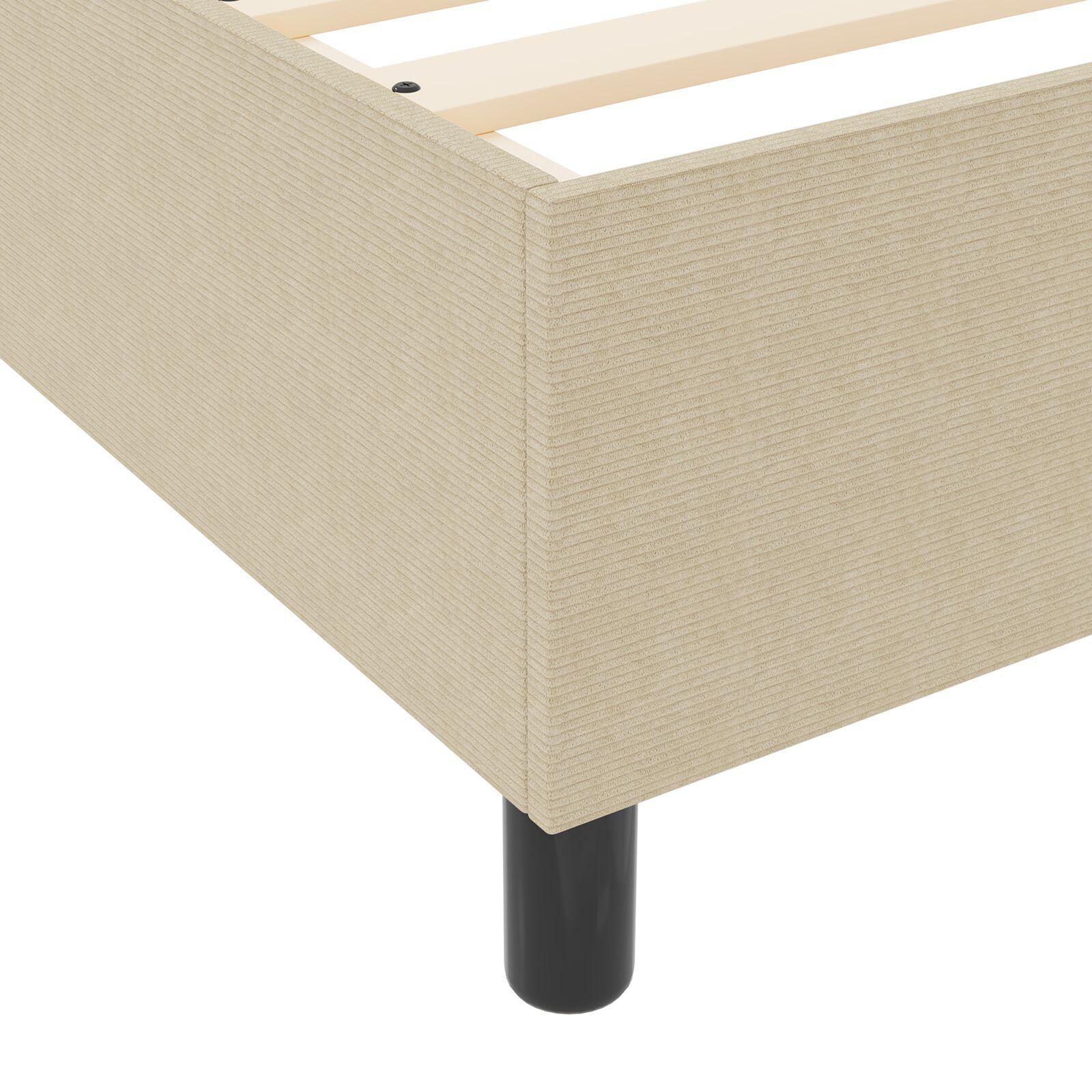 Box Spring seng med madras lysegrøn grå 140x200 cm Kordstof