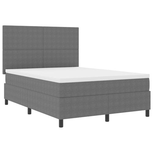 Box Spring Seng med Madras Lys Grå 140x200 cm Fløjlsstof