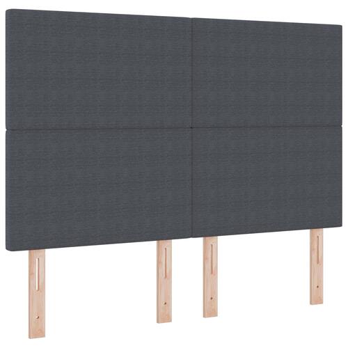 Box Spring Seng med Madras Mørk Grå 140x200 cm Kordfløjl Stof