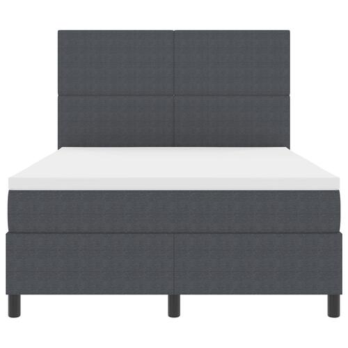 Box Spring Seng med Madras Mørk Grå 140x200 cm Kordfløjl Stof