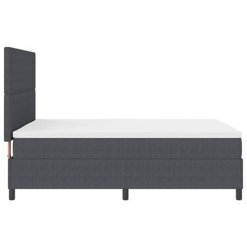 Box Spring Seng med Madras Mørk Grå 140x200 cm Kordfløjl Stof