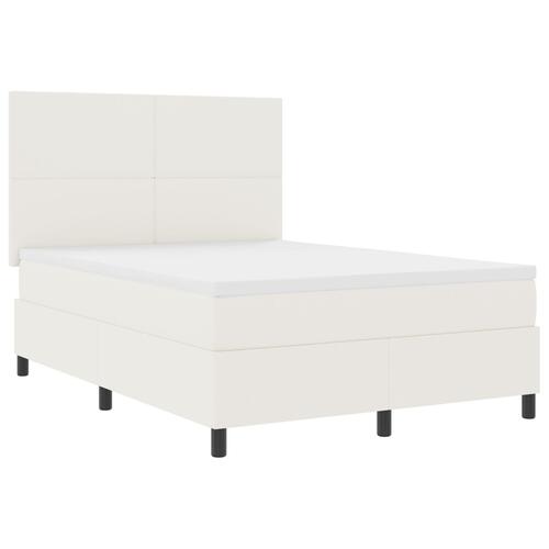 Box Spring Seng med Madras Creme 140x200 cm Corduroy Stof