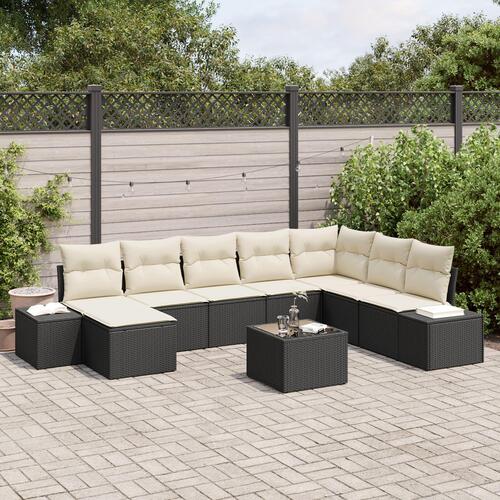 8 Delers Have Sofa Sæt med Hynder Brunt Polyrattan