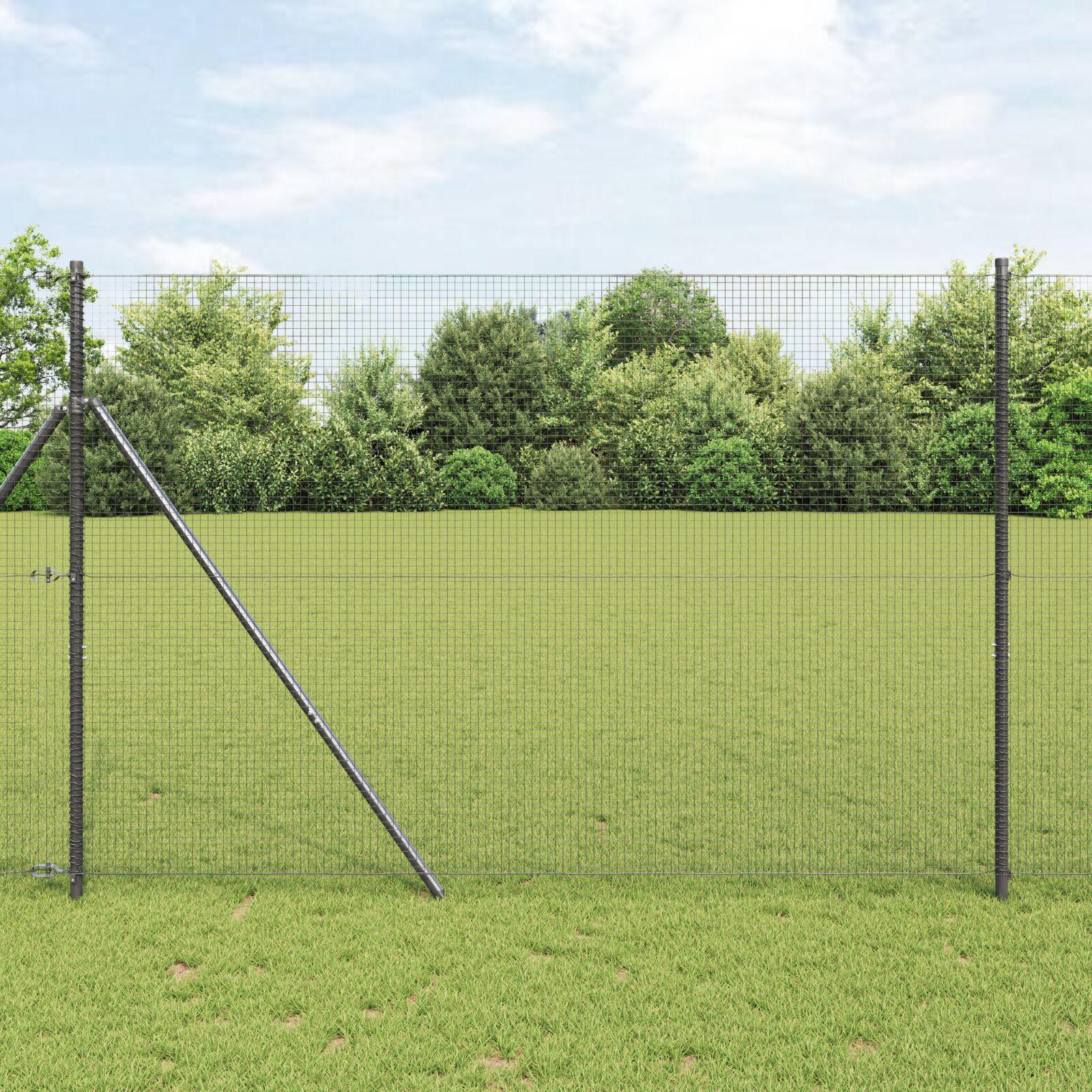 Hegn med stolper Grå 1.5 x 10 m Stål billede