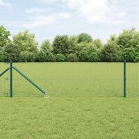 Svejset Trådhegn med 7 Spidse Stolper Grøn 0.4x10 m Stål