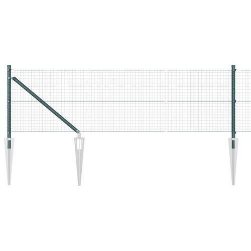 Svejset Trådhegn med 7 Spidse Stolper Grøn 0.4x10 m Stål