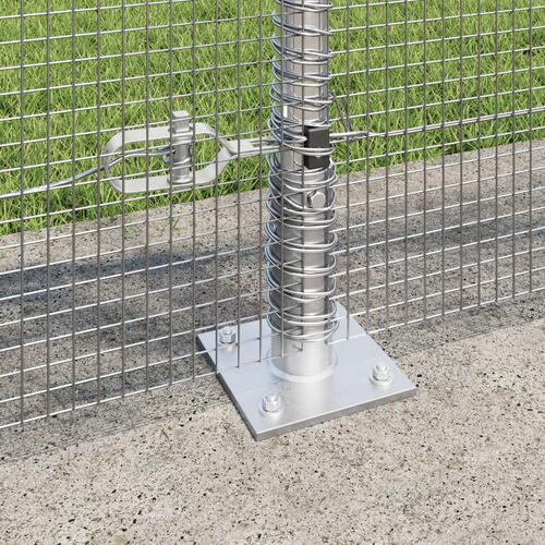Svejset Trådgitter med 7 Flangede Stolper 0.8x10 m Galvaniseret Stål