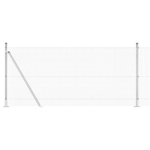 Svejset Trådgitter med 7 Flangede Stolper 0.8x10 m Galvaniseret Stål