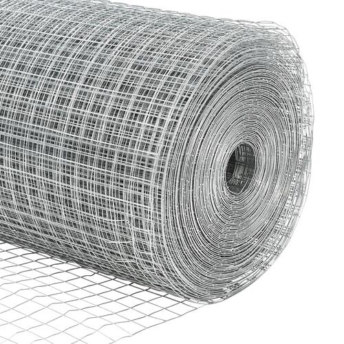 Svejset Trådgitter med 7 Flangede Stolper 0.8x10 m Galvaniseret Stål