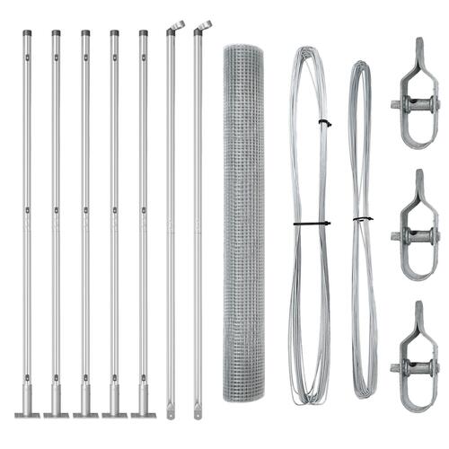Hegn Stolpe Sæt 2 stk. Galvaniseret stål 10m x 1m Robust
