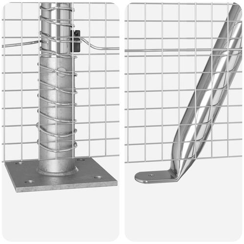 Hegn Stolpe Sæt 2 stk. Galvaniseret stål 10m x 1m Robust