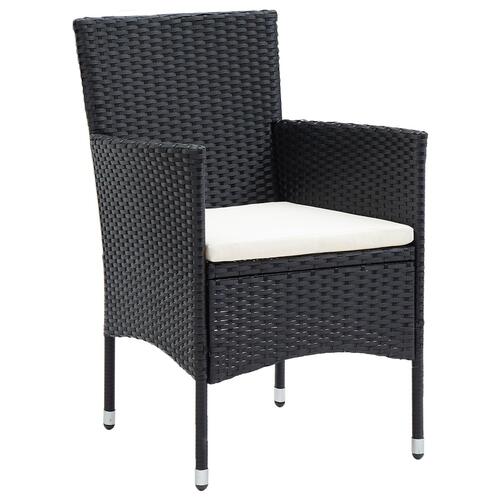9-personers have spisebord sæt Sort Poly Rattan