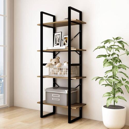 Bogreol 60x30x140 cm 4 hylder massivt fyrretræ
