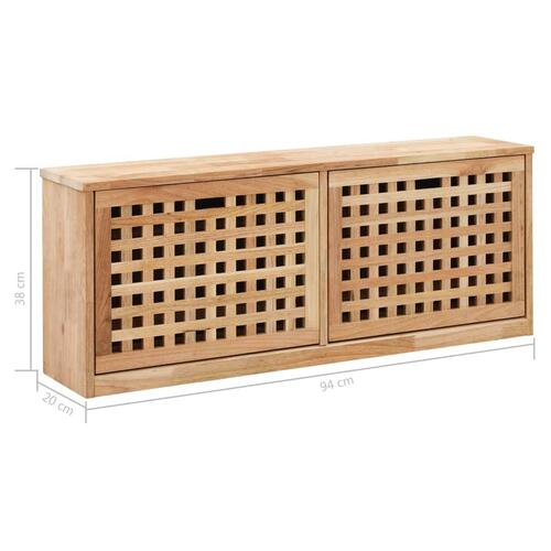 Skobænk 94 x 20 x 38 cm massivt valnøddetræ