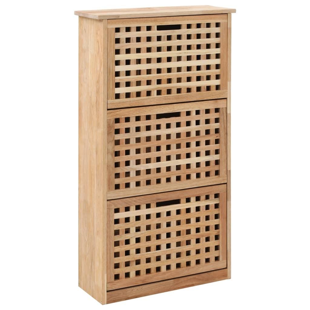 Skoskab 55x20x104 cm massivt valnøddetræ