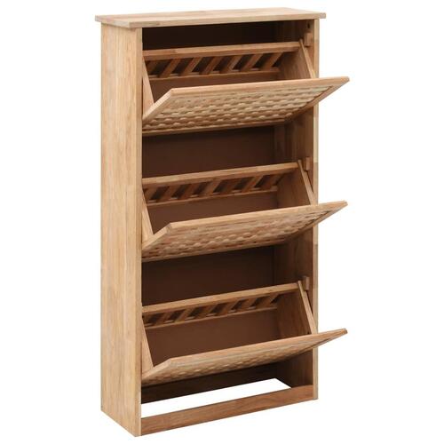 Skoskab 55x20x104 cm massivt valnøddetræ
