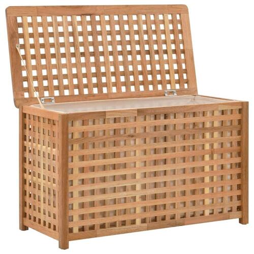 Vasketøjskurv 77,5 x 37,5 x 46,5 cm massivt valnøddetræ
